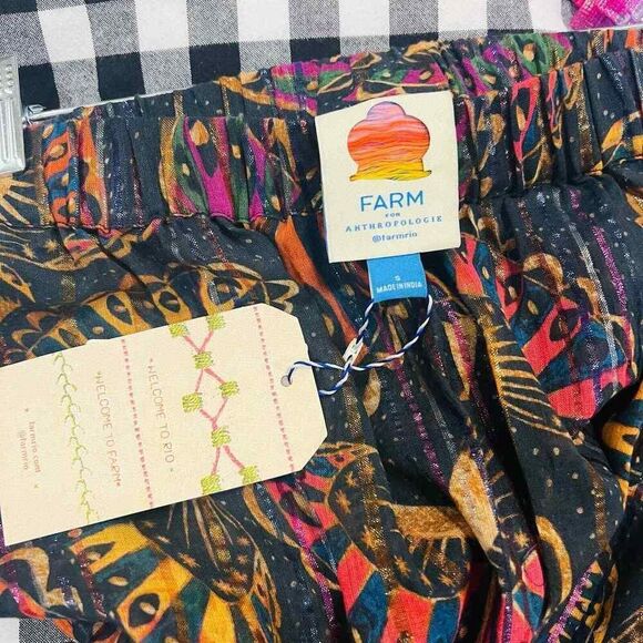 Farm Rio Anthropologie Printed Pull On Casual Pants Size Small NWT - Picture 7 of 7